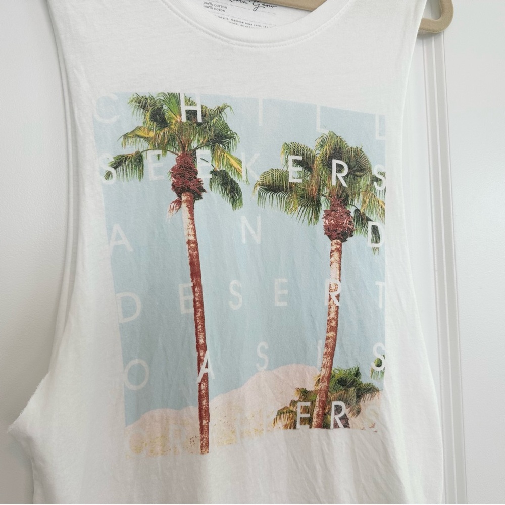 00’s Element Palm Tree Graphic Deep Arm Beach Tank Top - Beach / Vacation